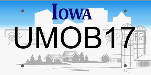 UMOB17 Iowa License Plate