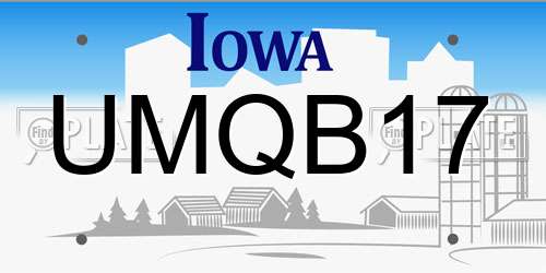 UMQB17 Iowa License Plate