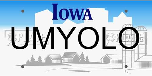UMYOLO Iowa License Plate