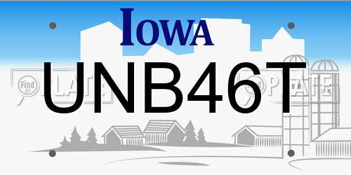 UNB46T Iowa License Plate