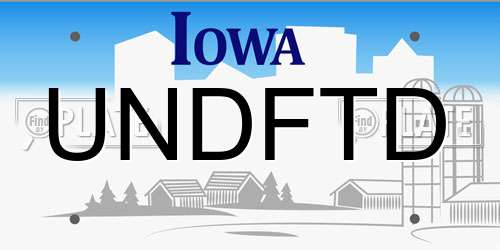 UNDFTD Iowa License Plate