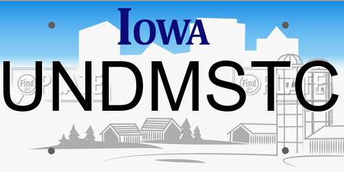 UNDMSTC Iowa License Plate