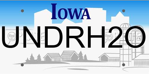 UNDRH2O Iowa License Plate