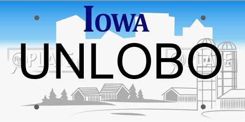 UNLOBO Iowa License Plate
