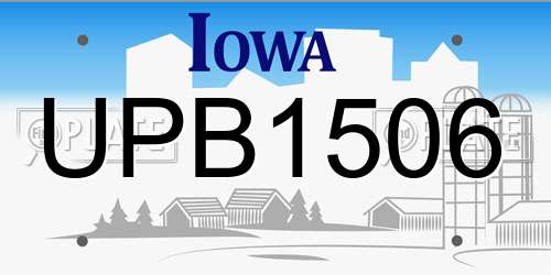 UPB1506 Iowa License Plate