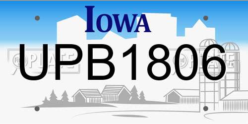 UPB1806 Iowa License Plate