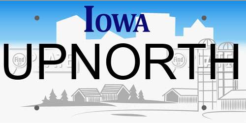 UPNORTH Iowa License Plate