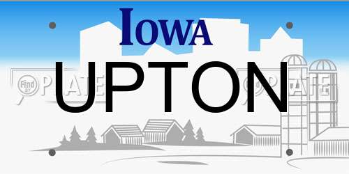UPTON Iowa License Plate