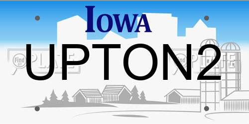 UPTON2 Iowa License Plate