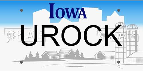 UROCK Iowa License Plate
