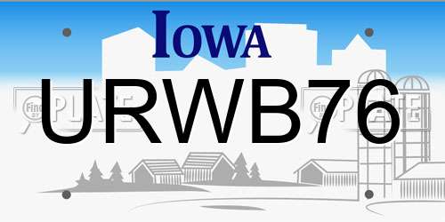 URWB76 Iowa License Plate