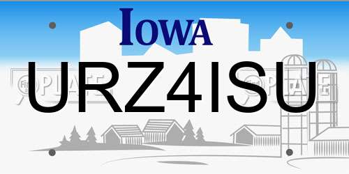 URZ4ISU Iowa License Plate