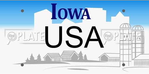 USA Iowa License Plate