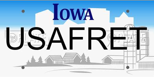 USAFRET Iowa License Plate