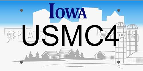 USMC4 Iowa License Plate