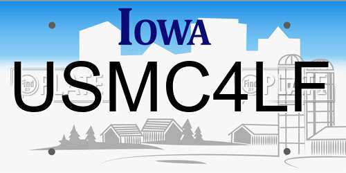 USMC4LF Iowa License Plate
