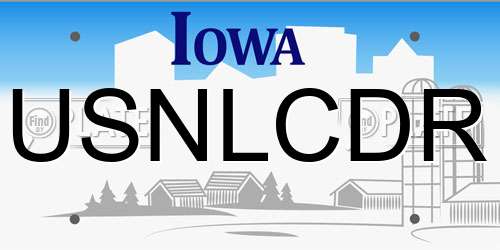 USNLCDR Iowa License Plate