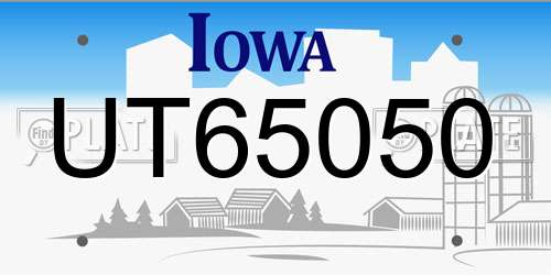 UT65050 Iowa License Plate