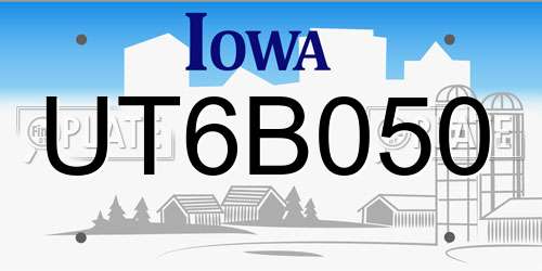 UT6B050 Iowa License Plate