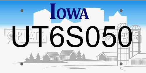 UT6S050 Iowa License Plate