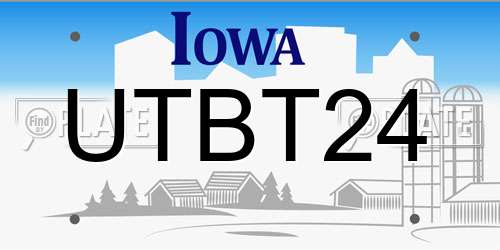 UTBT24 Iowa License Plate