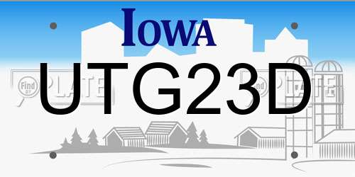 UTG23D Iowa License Plate