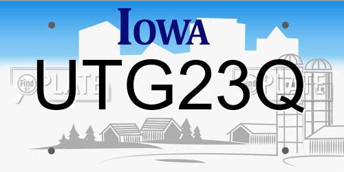 UTG23Q Iowa License Plate