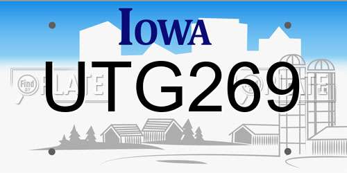 UTG269 Iowa License Plate
