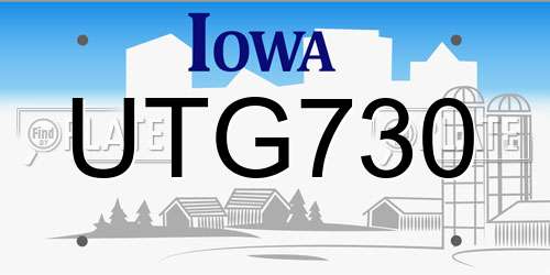 UTG730 Iowa License Plate