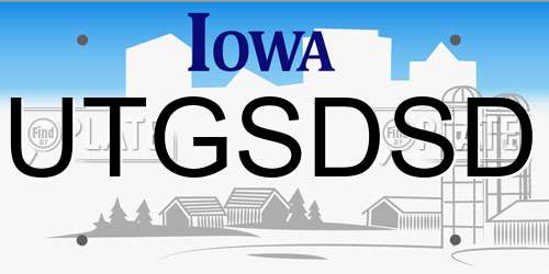 UTGSDSD Iowa License Plate