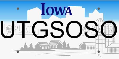UTGSOSO Iowa License Plate