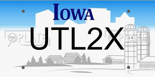 UTL2X Iowa License Plate