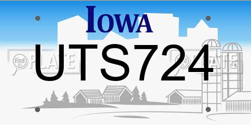 UTS724 Iowa License Plate