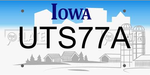 UTS77A Iowa License Plate
