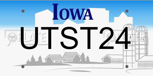 UTST24 Iowa License Plate