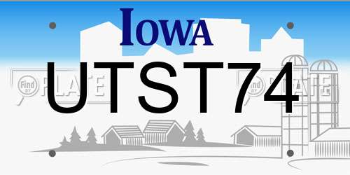 UTST74 Iowa License Plate