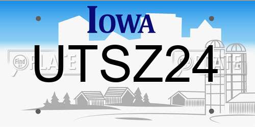 UTSZ24 Iowa License Plate