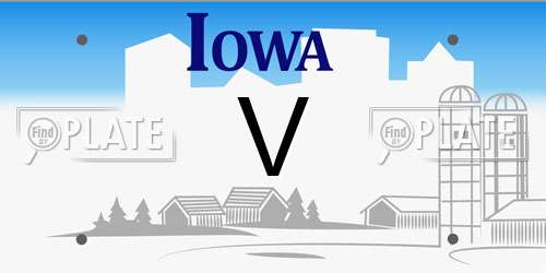 V Iowa License Plate