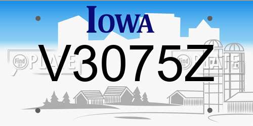V3075Z Iowa License Plate