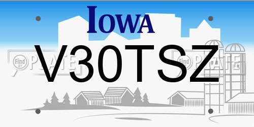 V30TSZ Iowa License Plate