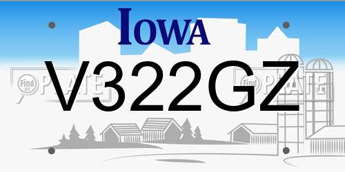 V322GZ Iowa License Plate