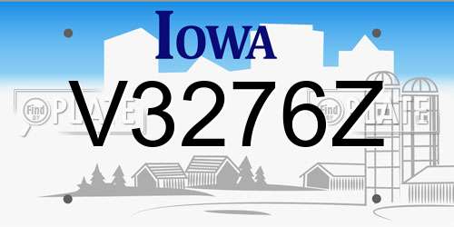 V3276Z Iowa License Plate