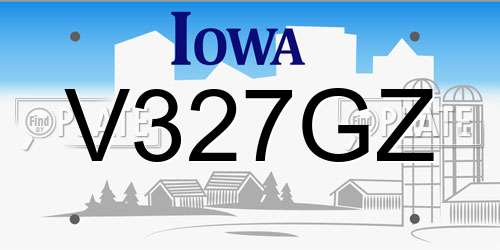 V327GZ Iowa License Plate