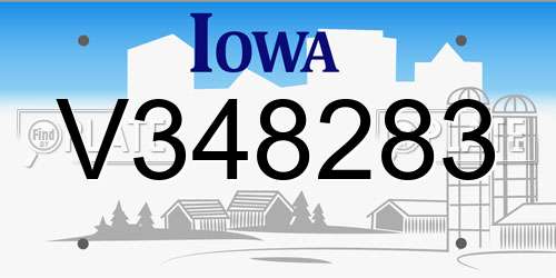 V348283 Iowa License Plate