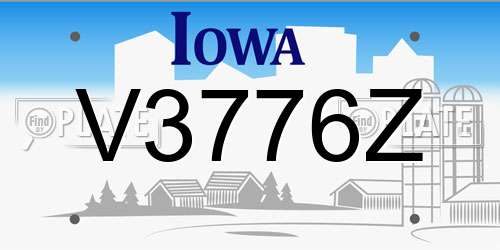 V3776Z Iowa License Plate