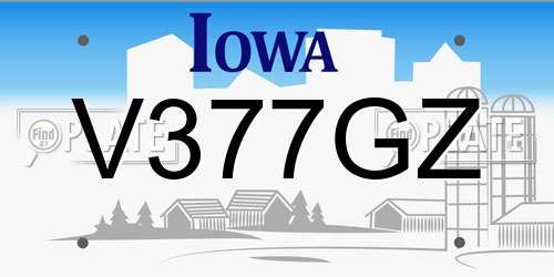 V377GZ Iowa License Plate
