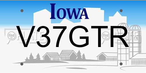 V37GTR Iowa License Plate