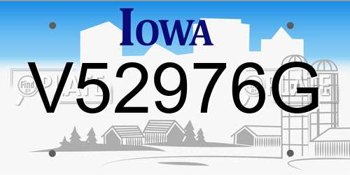 V52976G Iowa License Plate