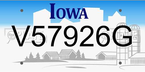 V57926G Iowa License Plate