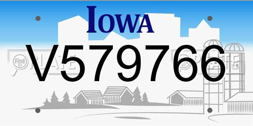 V579766 Iowa License Plate